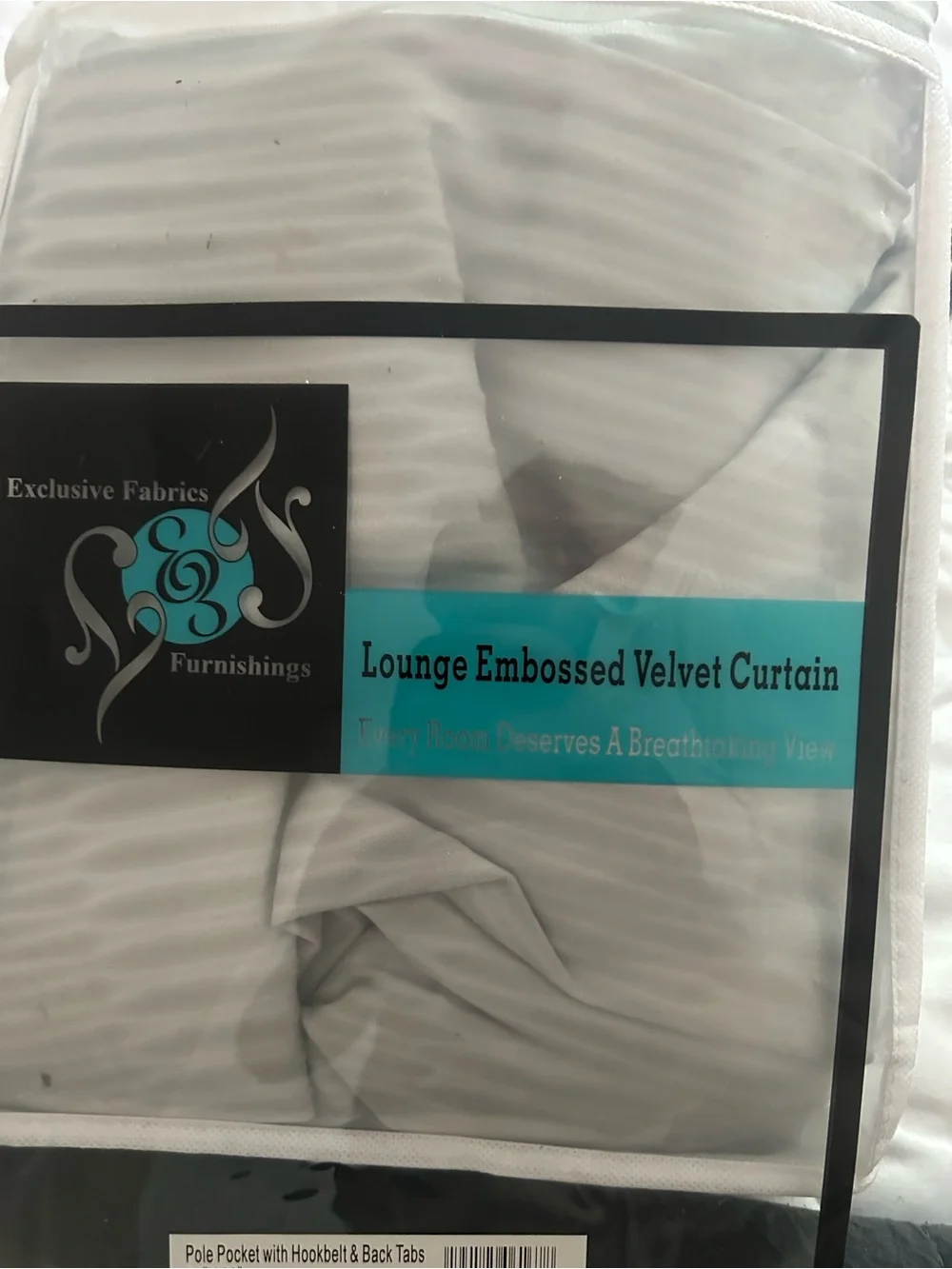 Silver Embossed Velvet Blackout Curtain Panel